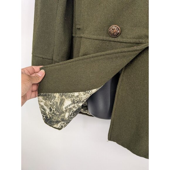 Guess Wool Blend Peacoat Jacket Women Size L Double Breasted Military Modern Y2K - Picture 13 of 16